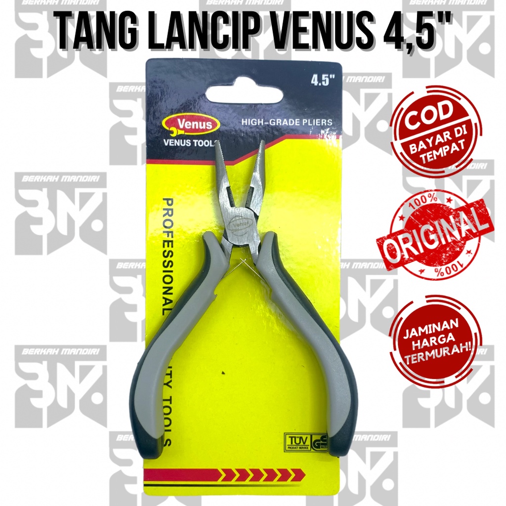 VENUS Tang lancip Tang cucut mini kecil 4,5&quot; Mini Long Nose Plier