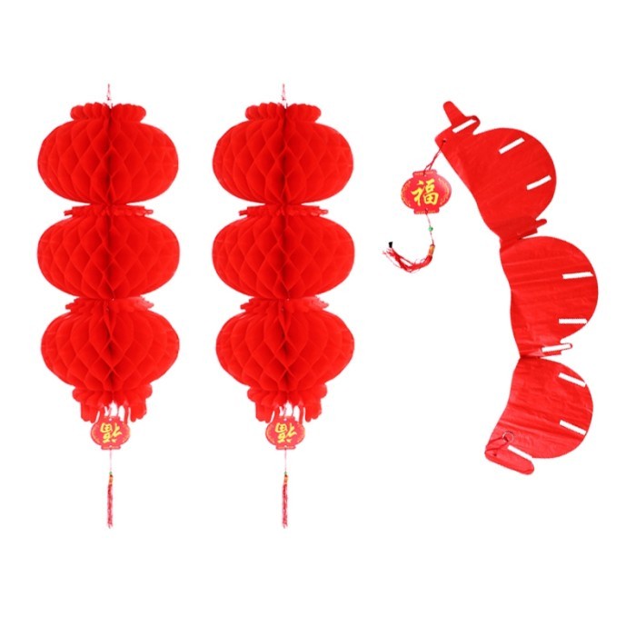 Lampion FU Tarik Imlek Merah Termurah Dekorasi Ornamen Sincia Murah Ornamen Imlek Harga Grosir Termurah