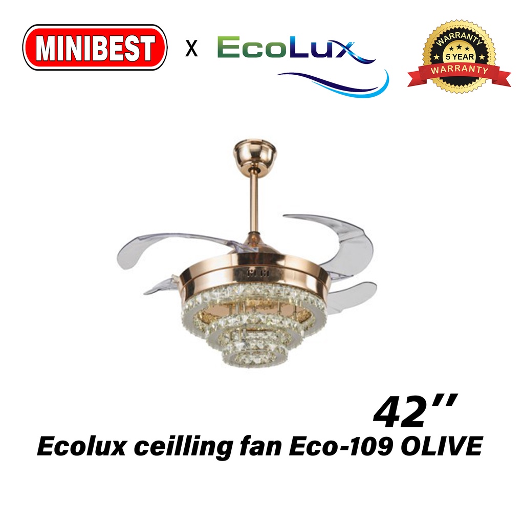 MB Kipas Angin Lampu Hias Gantung Ecolux ceilling fan Eco-109 OLIVE