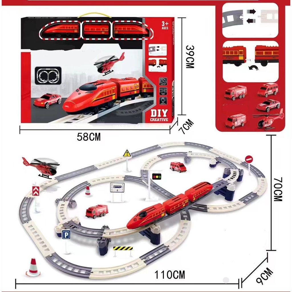 [FUNNY]Mainan Kereta Api Cepat Set Rail Lengkap / Mainan Mobil Cepat Set Rail Lengkap / Bullet Train With Track