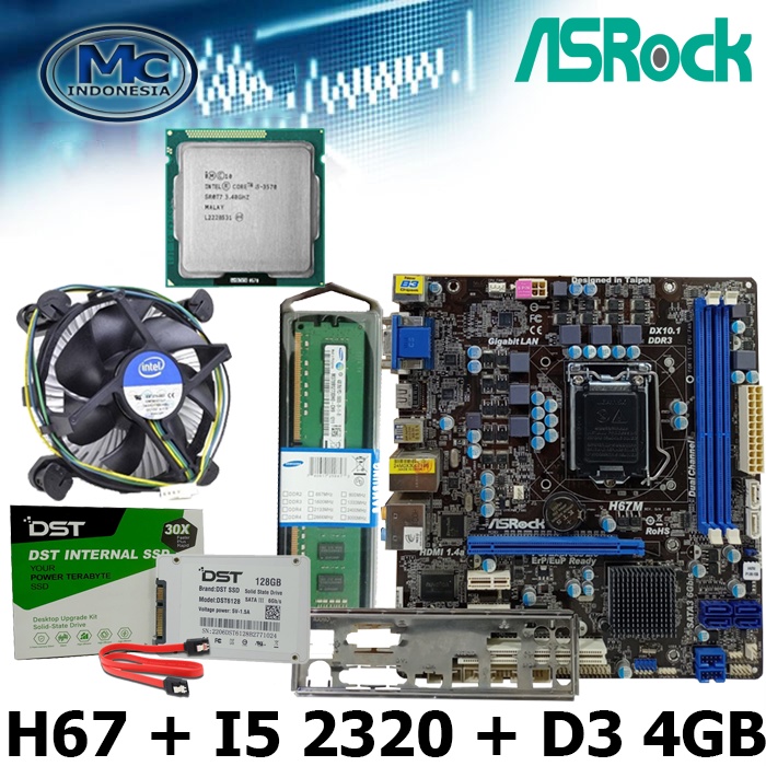 Mainboard MOBO Motherboard H67 + HEATSINK