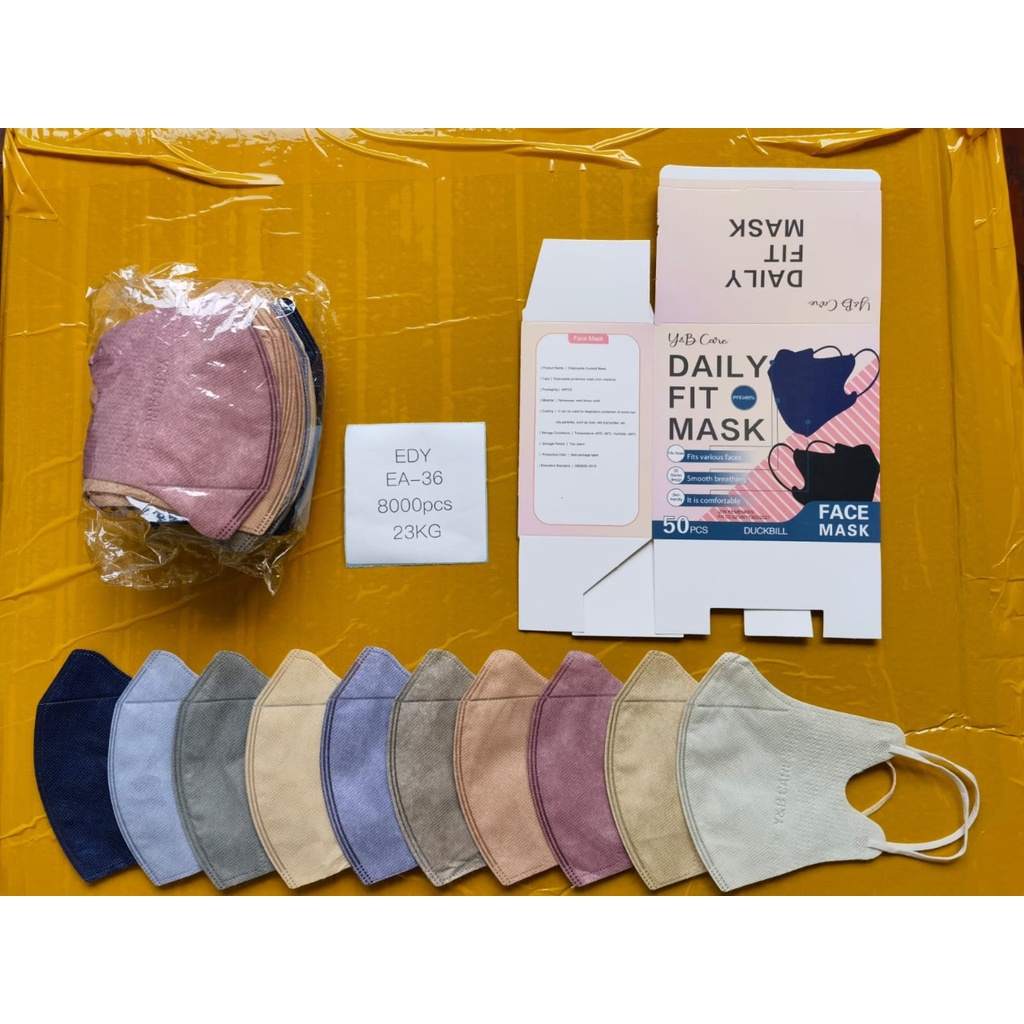 GROSIR MEDAN - MASKER DUCKBILL MIX WARNA 5 VARIAN WARNA ISI 50 PCS MASKER MEDIS MASKER EARLOP MASKER