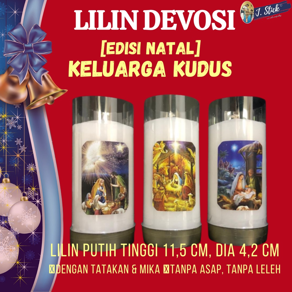 Lilin Rohani Katolik, Lilin Doa, Lilin Natal, Keluarga Kudus 11 cm (1pc)