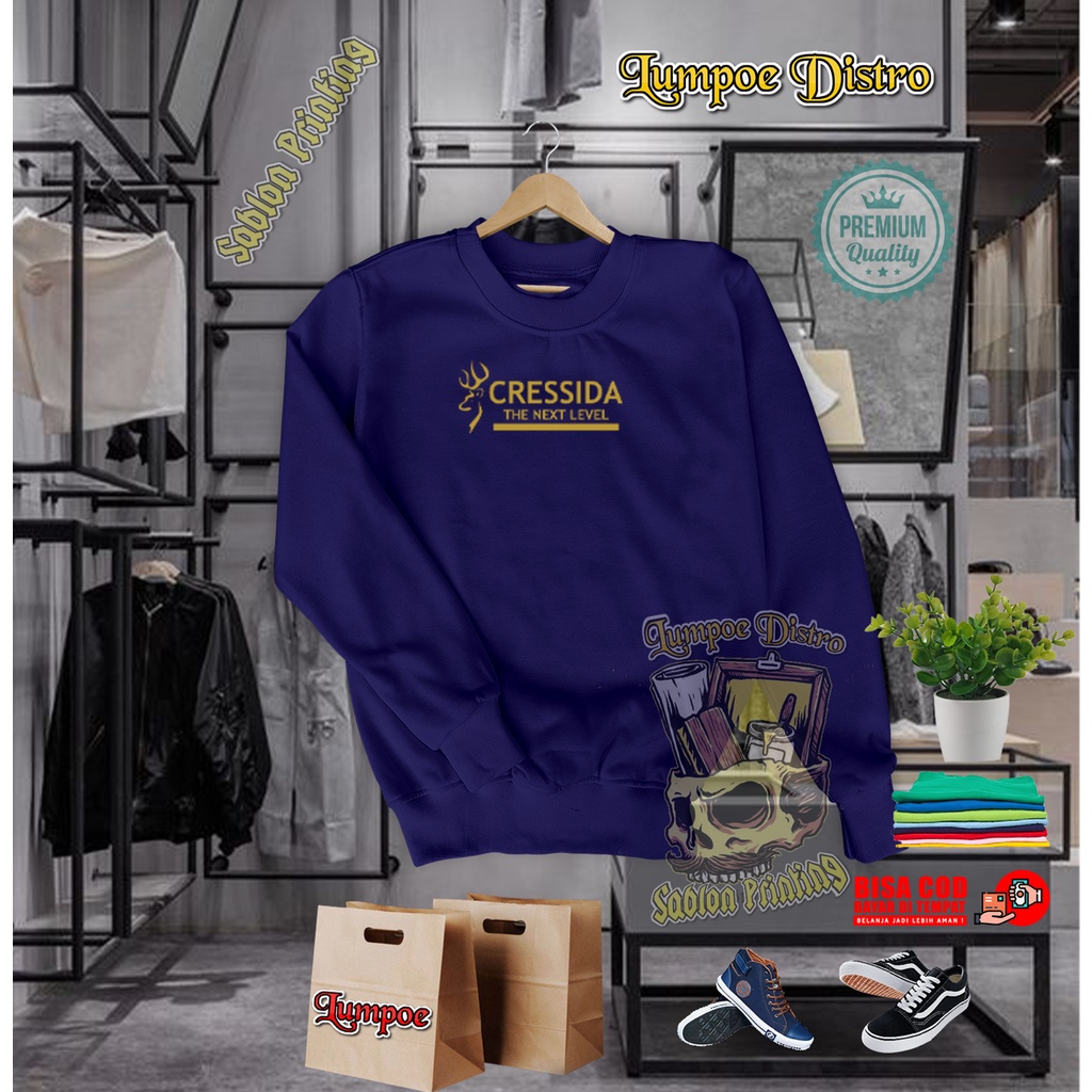 Sweater Cressida Quality Gold Premium Baju Tshirt Lengan Panjang Tebal Crewneck Branded Original Ker