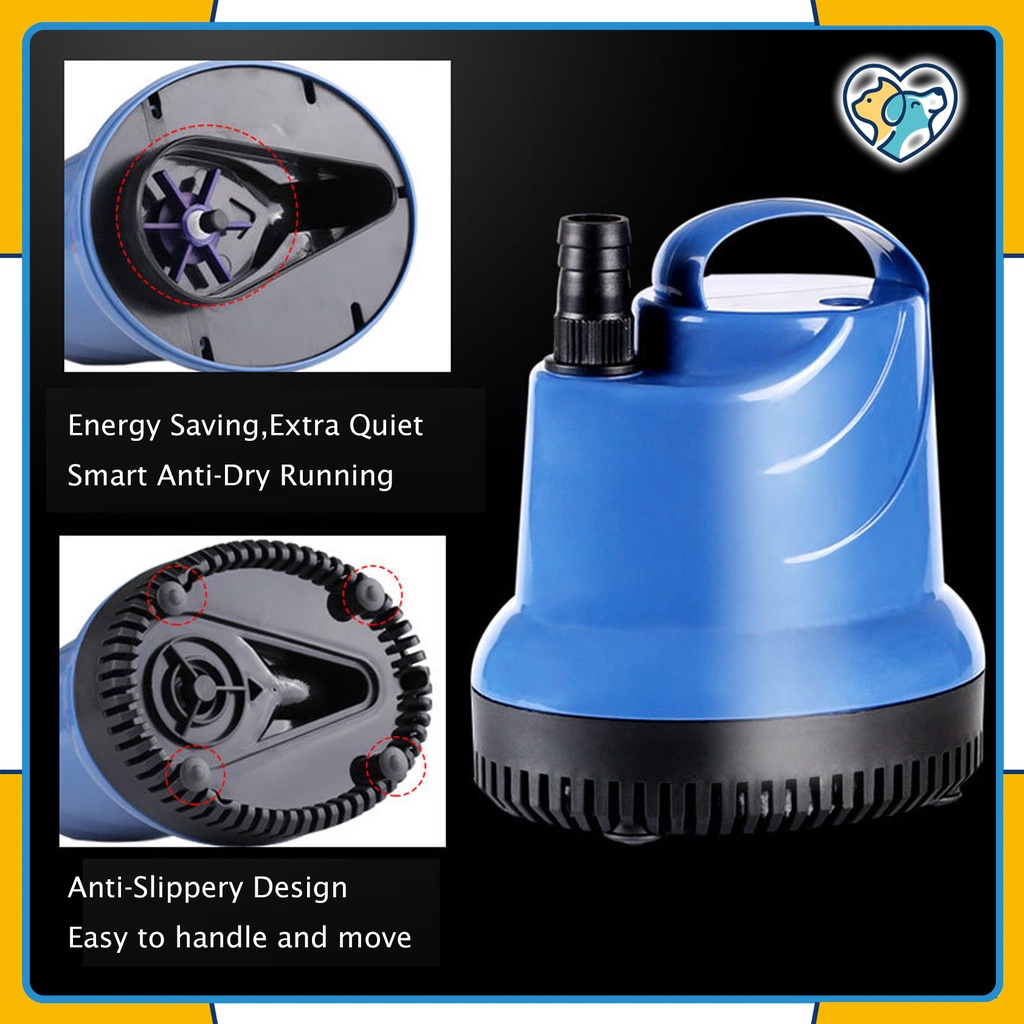 3500L/H Submersible Water Pump Pompa Air Celup Aquarium Kolam Ikan