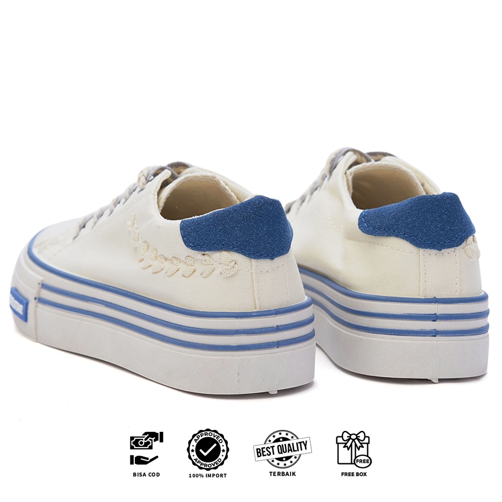 [Original Ber-Hologram] SNEAKYSHOES SEPATU WANITA SNEAKERS TALI CANVAS PREMIUM CF02