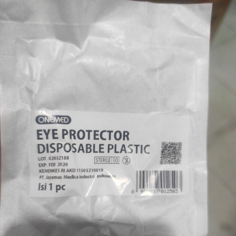 eye protector disposible plastil merek onemed