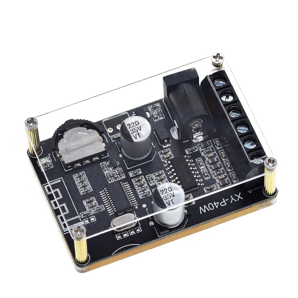 Bluetooth 5.0 stereo audio power amplifier board 40Wx2 Bluetooth receiver DC 12/24V supply XY-P40W