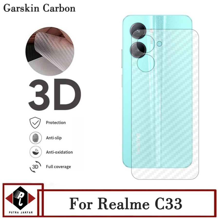 REALME C30S C30 C33 C35 C31 NARZO 6 6 PRO 5 5i 5 PRO ANTI GORES BELAKANG SKIN CARBON GARSKIN MOTIF KARBON TRANSPARAN PELINDUNG BELAKANG ANTI JAMUR