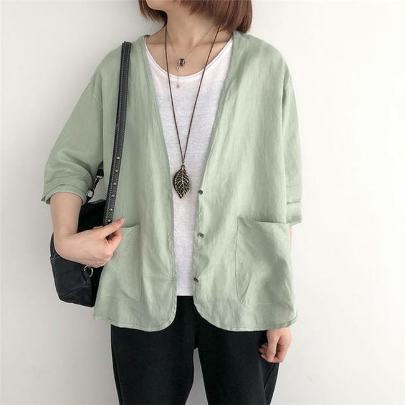 OUTER LINEN LD 110 MODEL KOREA ATASAN WANITA BLAZER LINEN BAHAN HALUS