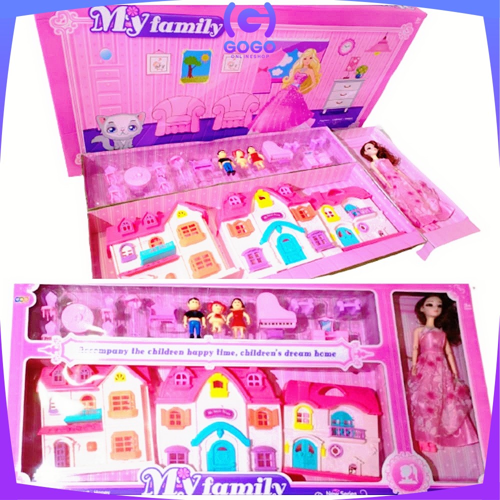 GOGO-M122 Mainan Rumah Rumahan Anak Ukuran JUMBO Mainan Anak Perempuan Boneka Lengkap + Perabot Rumah