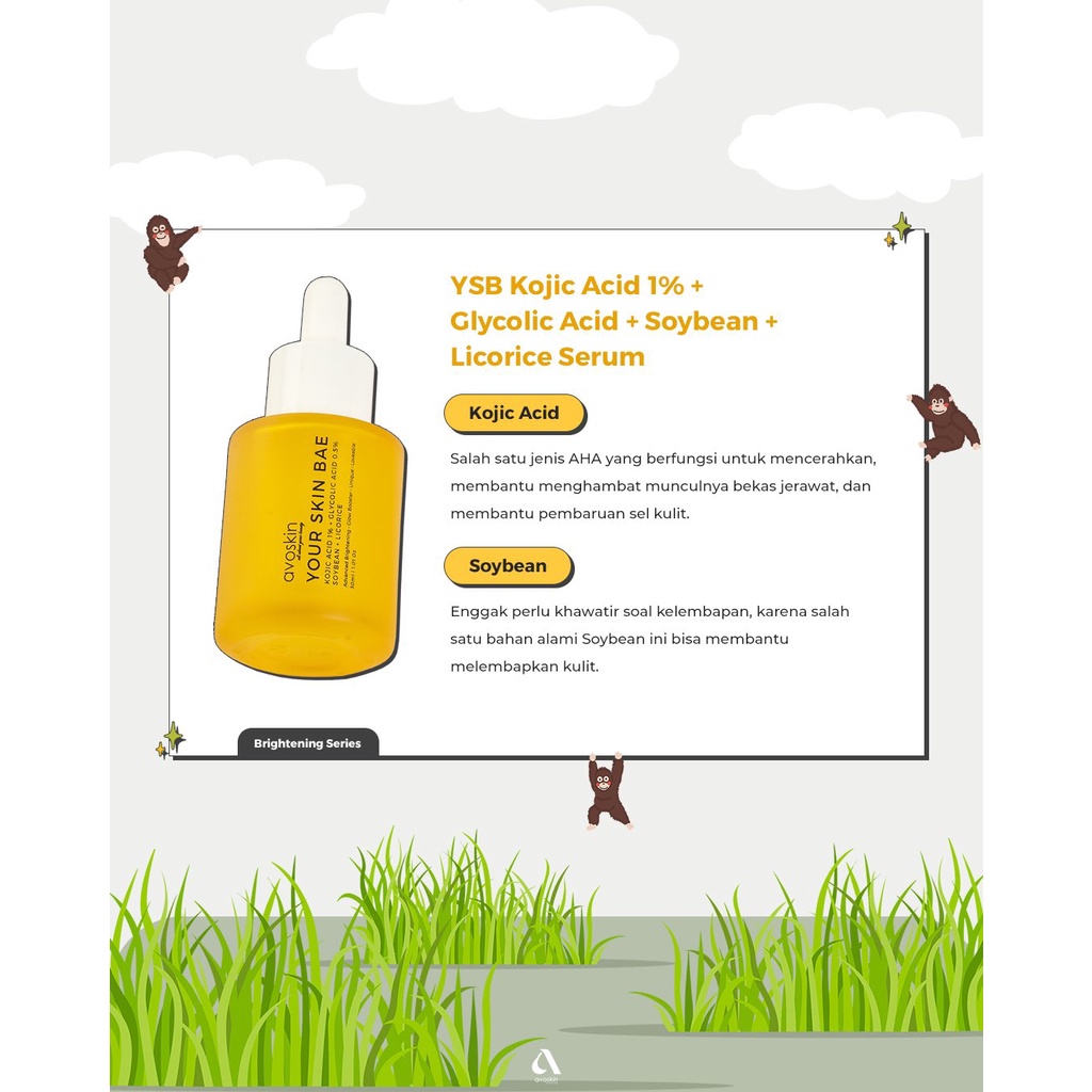 Avoskin Your Skin Bae Serum Kojic Acid 1% + GlycolicAcid + Soybean + Licorice