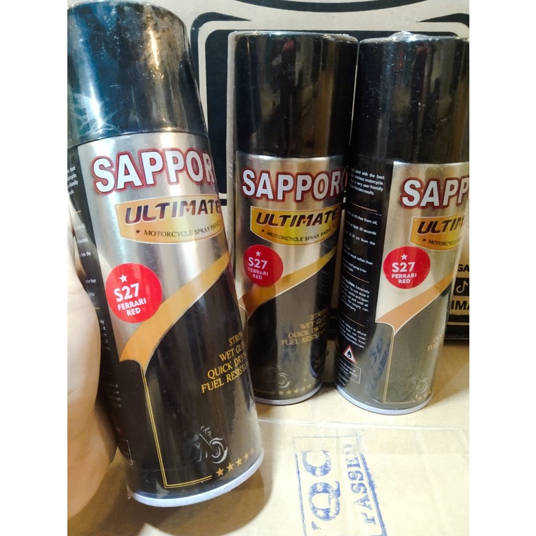 cat spray pilok pilox cat semprot sapporo ultimate S27 ferrari red merah ferari saporo  400ml