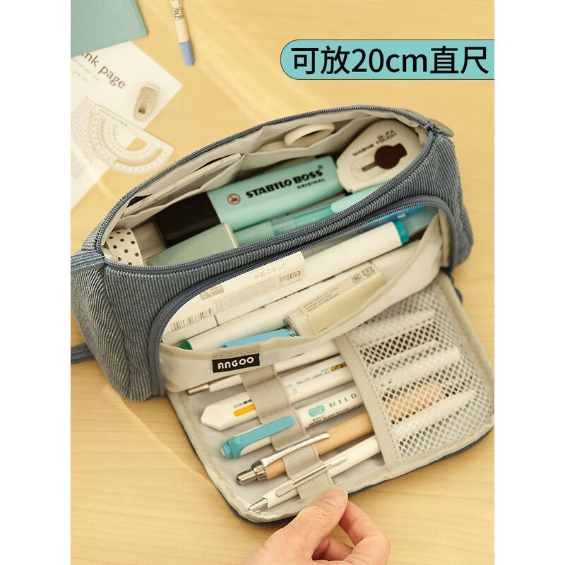 ✺☾♟Sera Korea Kotak Pensil Jepang Sederhana Kapasitas Besar Kotak Alat Tulis Gadis Kotak Pensil Tas Alat Tulis High-End Niche Jaringan