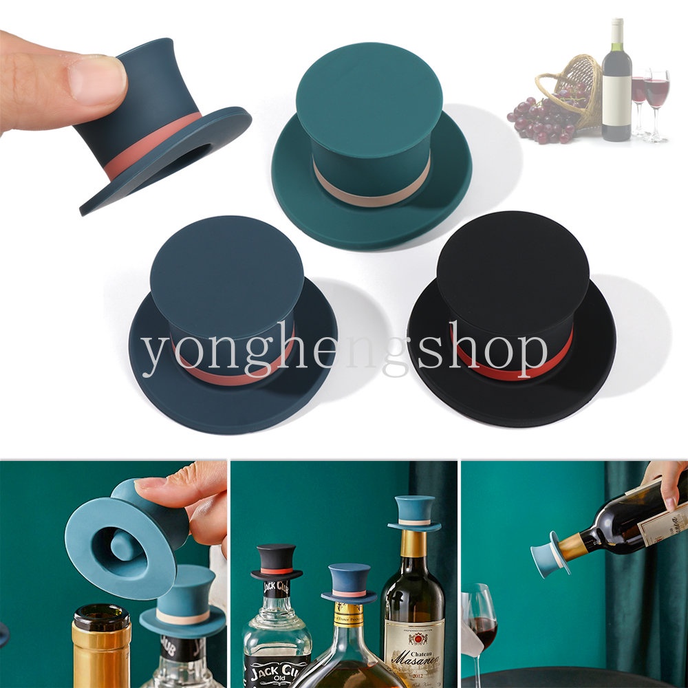 Stopper Botol Wine / Champagne / Bir Bentuk Topi Bahan Silikon Anti Bocor