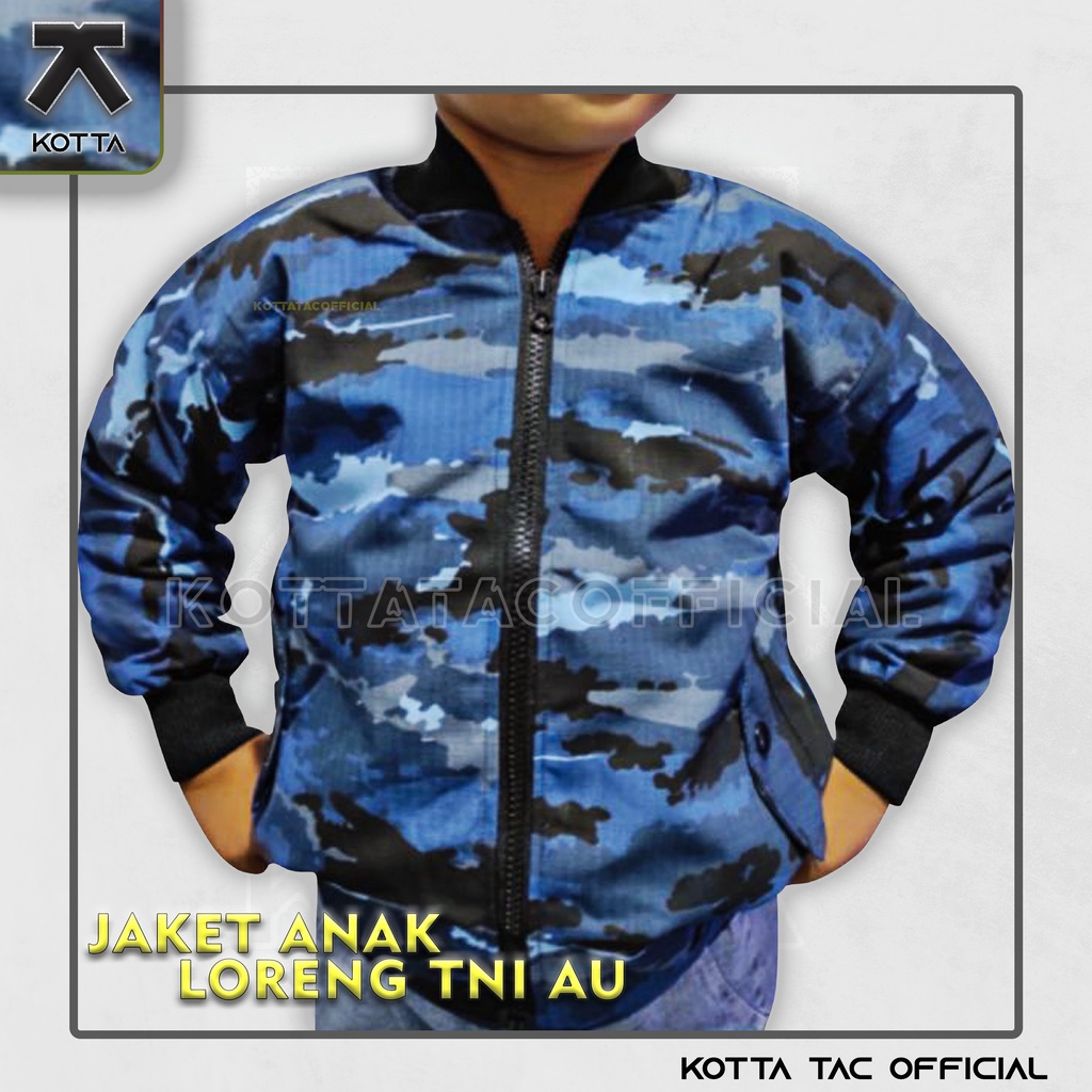 JAKET BOMBER ANAK LORENG TNI AU - JAKET LORENG ANAK TNI - JAKET BOMBER ANAK LORENG TNI AU