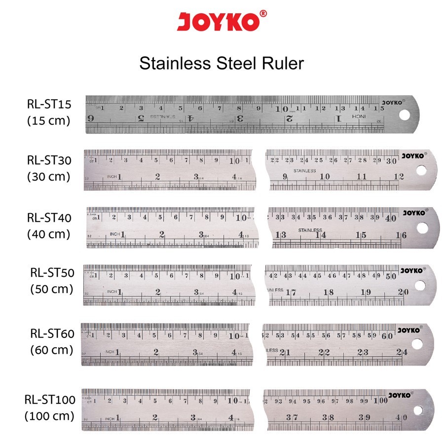 

Joyko Ruler Penggaris Besi Stainless Steel RL-ST50 (15CM - 100CM)