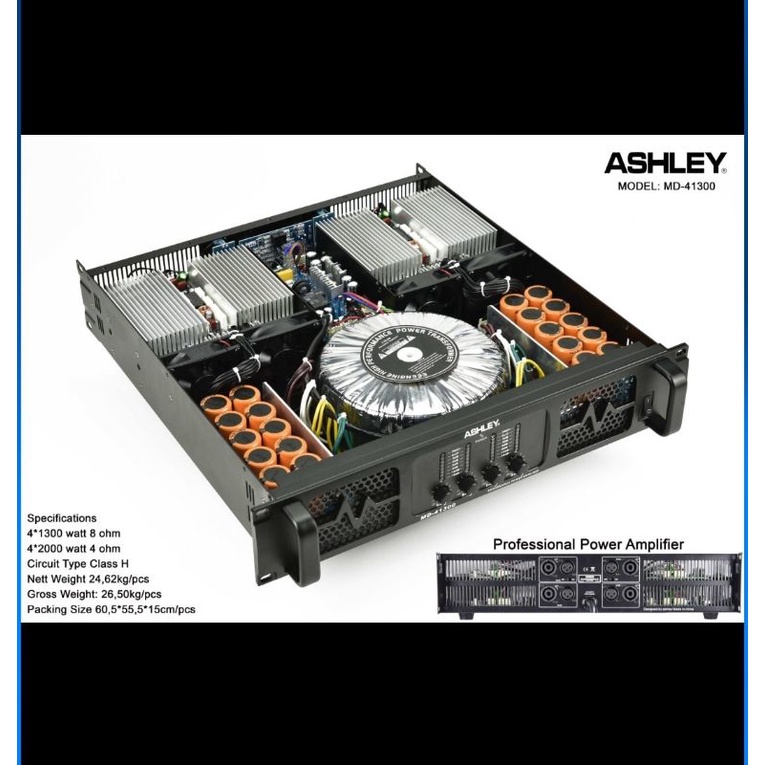 power amplifier ashley md41300 md 41300 4CH 4 x 1300 watt original