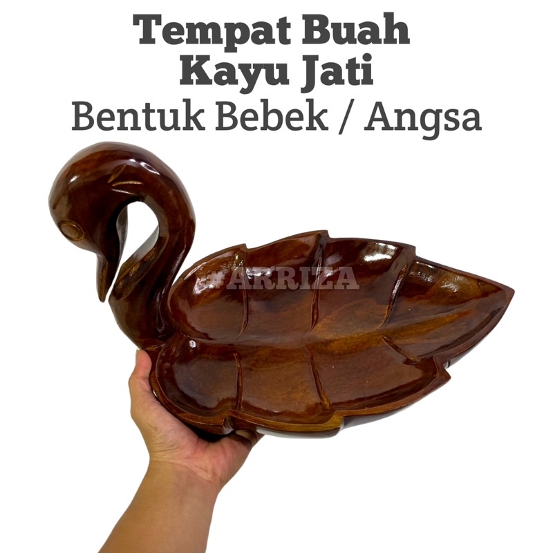 Tempat Buah Kayu Jati Model Angsa Bebek