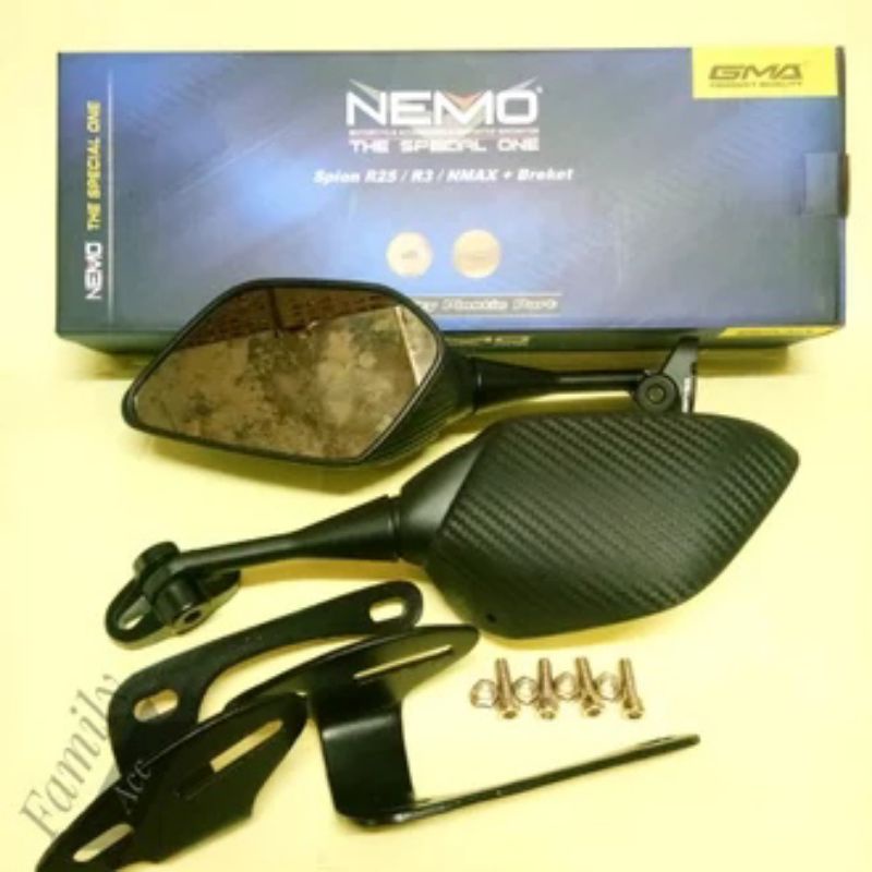 Paket spion PCX 150 NEW R25 karbon pendek NEMO+breket serpo