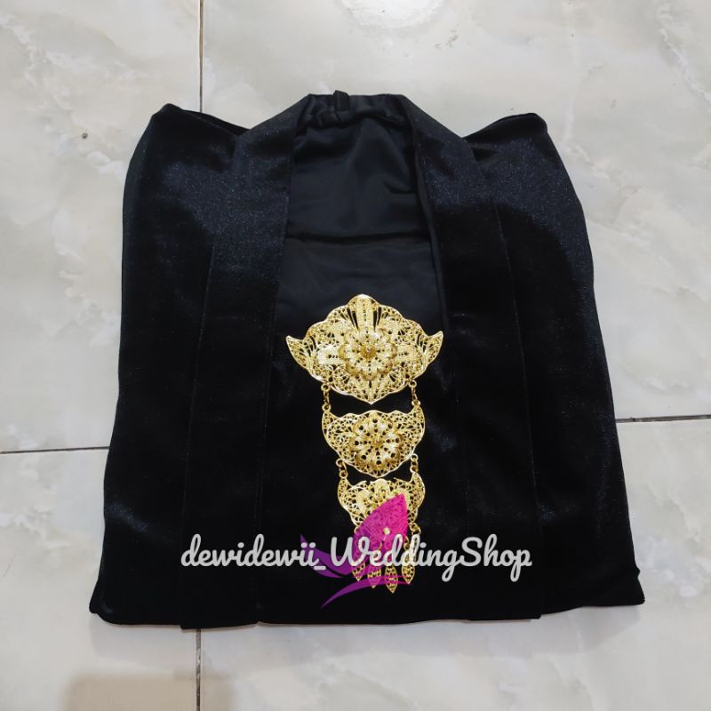 1set Baju Prewedding / Baju Couple Adat Jawa | Nuansa Solo Hitam - Motif Sido Asih Cilik