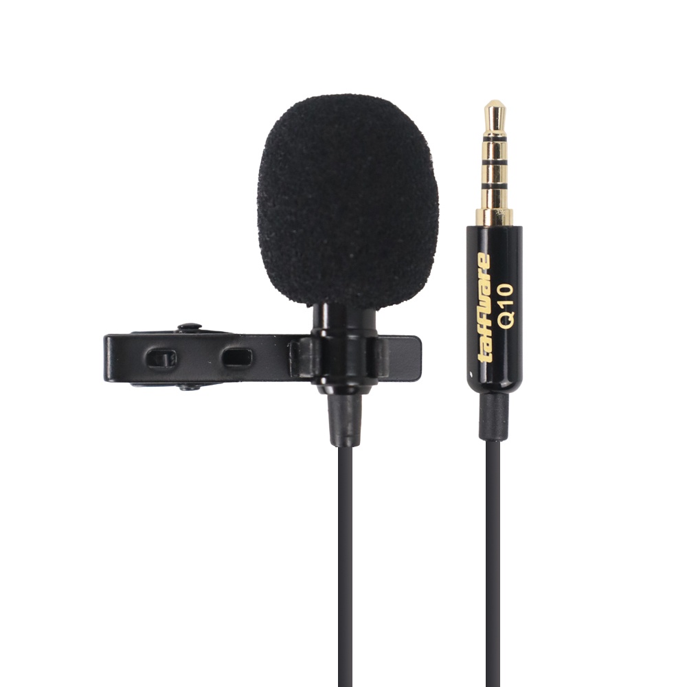 Taffware Professional Lavalier Microphone Clip Portable 3.5mm - Q10 - Black