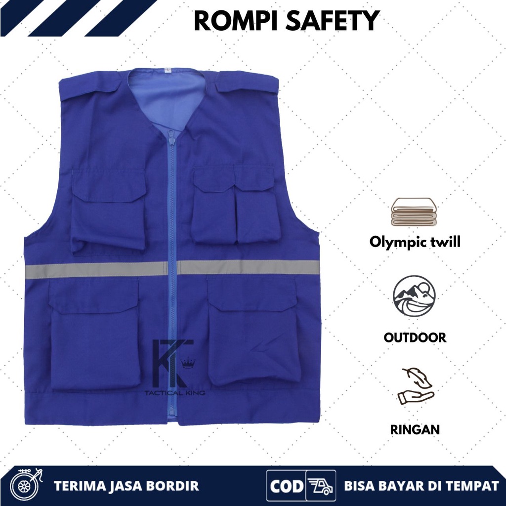 Rompi Proyek - Rompi Safety - Rompi Tambang - Rompi kain - Rompi K3 - Rompi Stabilo