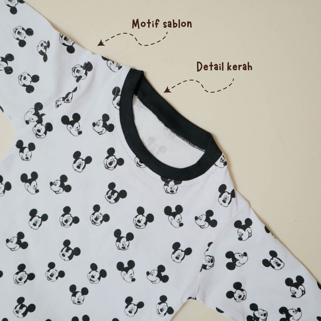 Setelan Baju Celana Anak Bayi Laki-laki Perempuan usia 6 bulan - 5 tahun Piyama Mickey Mouse Panjang