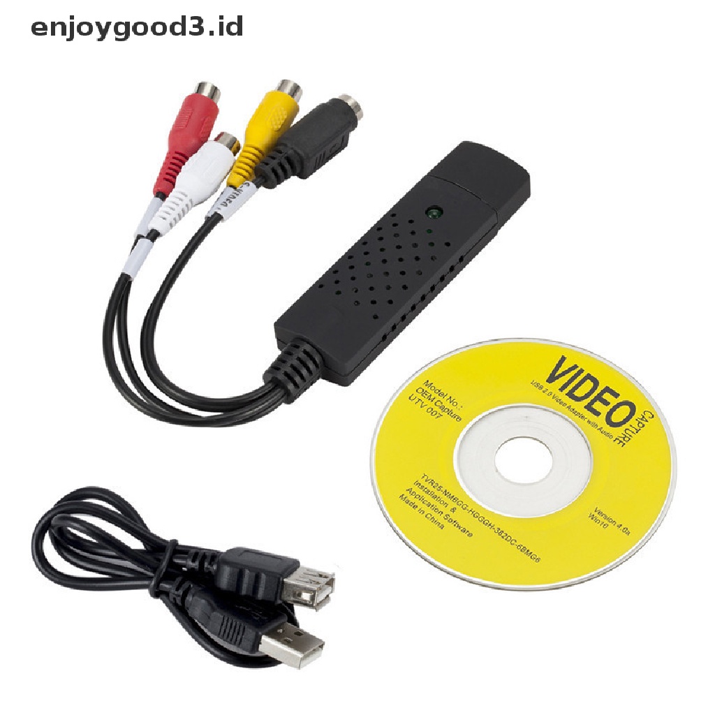 Adapter Konverter Video Audio Capture Card VHS Ke DVD Usb 2.0 Portable Mudah Digunakan