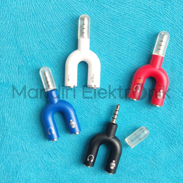 Audio Splitter Jack 3.5mm to dual female U Shape 2in1 Model U - Splitter 3.5mm