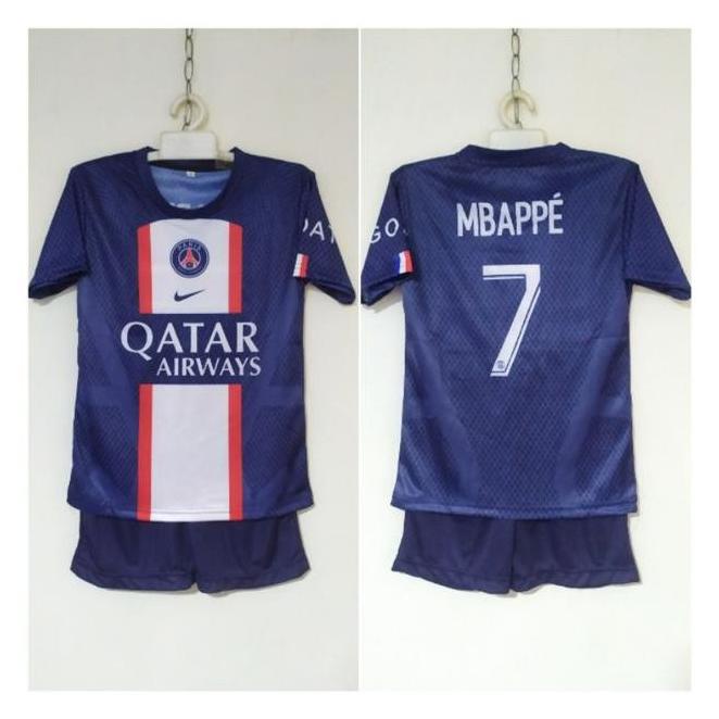 Baju Anak Jersey Sepak Bola Kaos Setelan Futsal Multi Psg Mbappe Navy