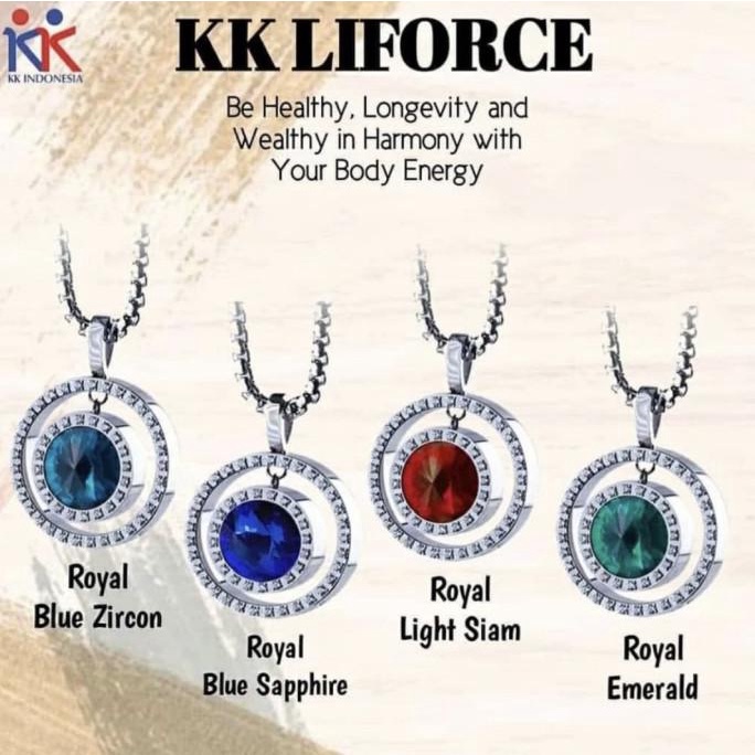 KK Liforce Royal Merah, Emerald, Blue Saphire (Kalung Kesehatan)
