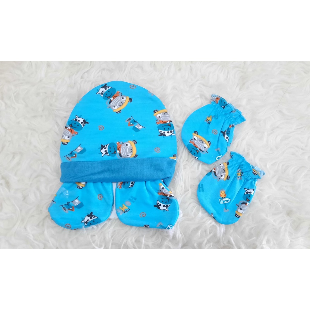 Topi Kaos Kaki + Sarung Tangan, Topi Kaos Kaki Baby, Newborn