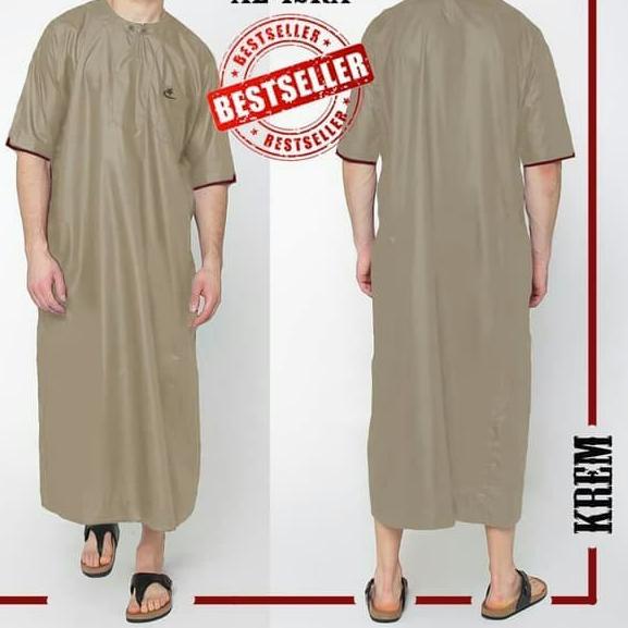 Jubah Arabi Al Isra Pria Muslim lengan pendek