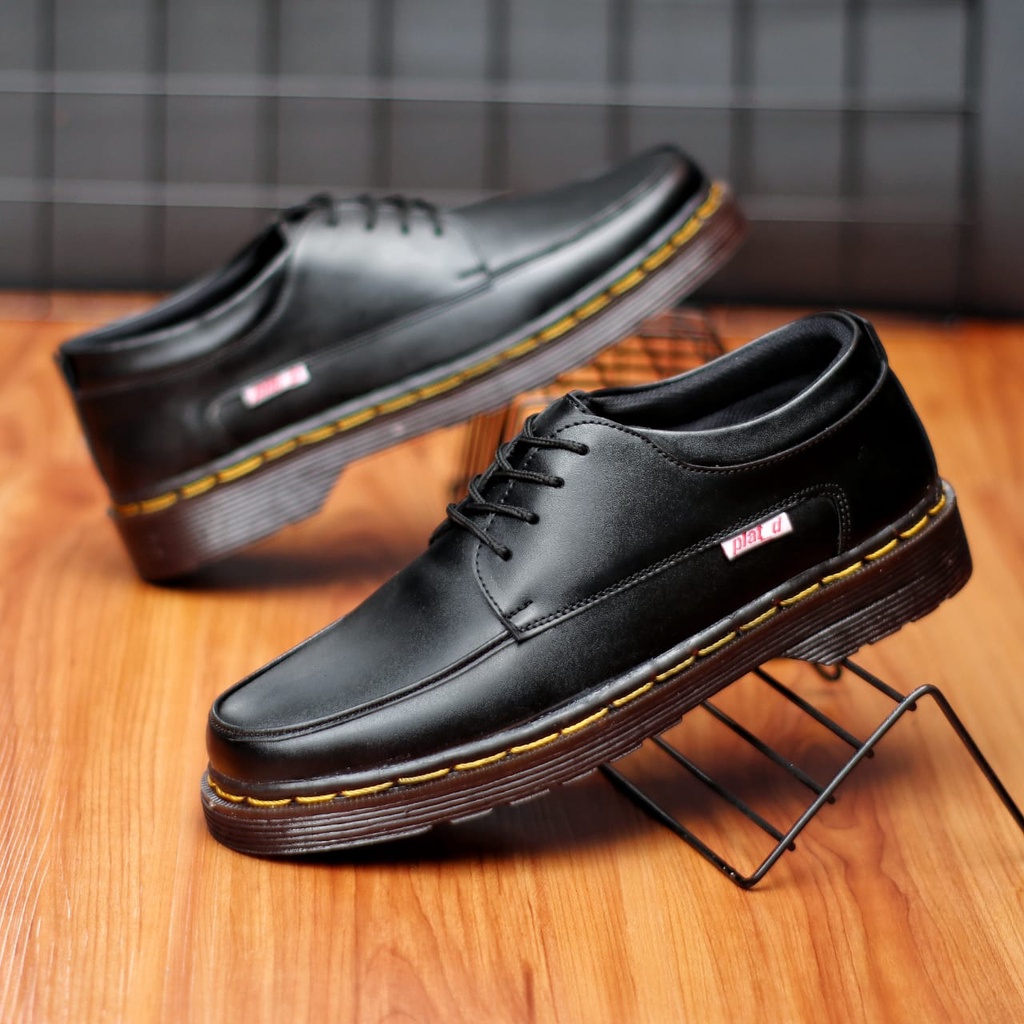 DALOT Sepatu Formal Pria Casual Modern Docmar Hitam Kulit Sintetik Original Footwear