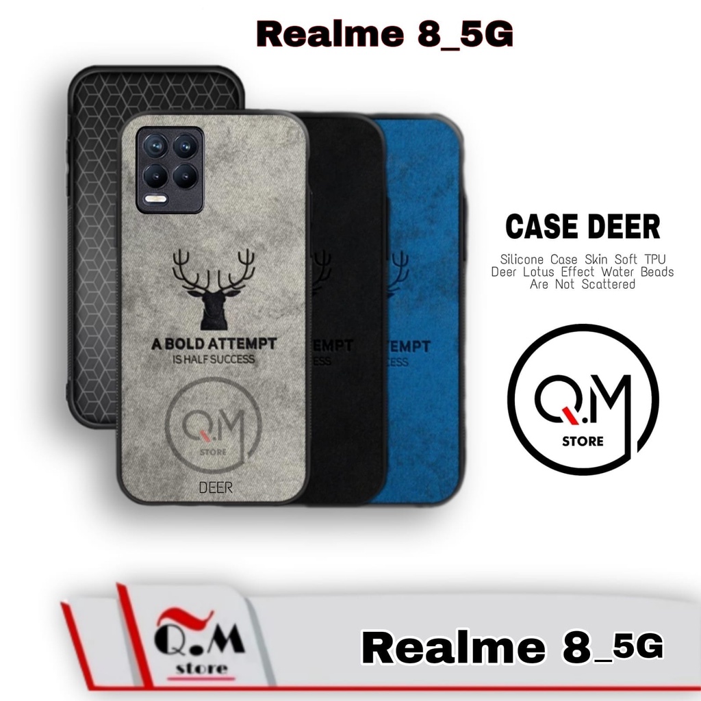 Case Realme 8 5G Softcase Deer Pelindung Back Cover High Quality Bermotif  Cloth Rusa Jens