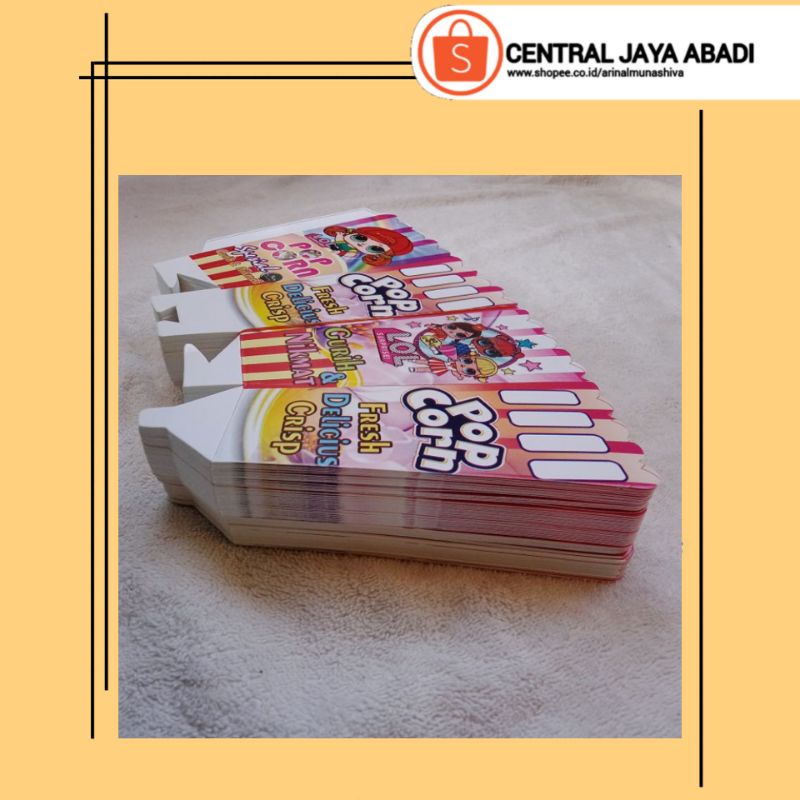 

100 LEMBAR KERTAS POPCORN 12 × 6 BAHAN IVORY PUTIH HIGH QUALITY DUS POP CORN BOX POPCORN KOTAK POPCORN KEMASAN POP CORN PRODUK TERBARU KUALITAS TERBAIK | CENTRAL JAYA ABADI 5844