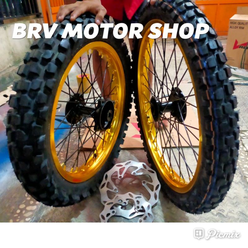 Velg 18-21 Klx150 D Tracker150 Lengkap Ban Siap Pakai Velg Klx 18-21