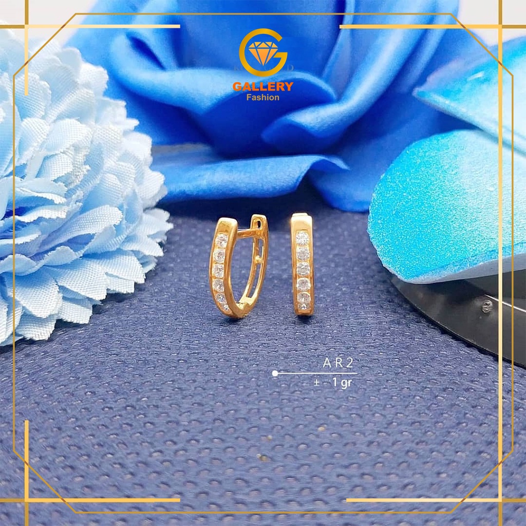 ANTING EMAS ASLI KADAR 300 (6K) DAN 375 (8K) ANTING KLIP JEPIT KODE AR 2 AR 43 MODEL CANTIK DENGAN V