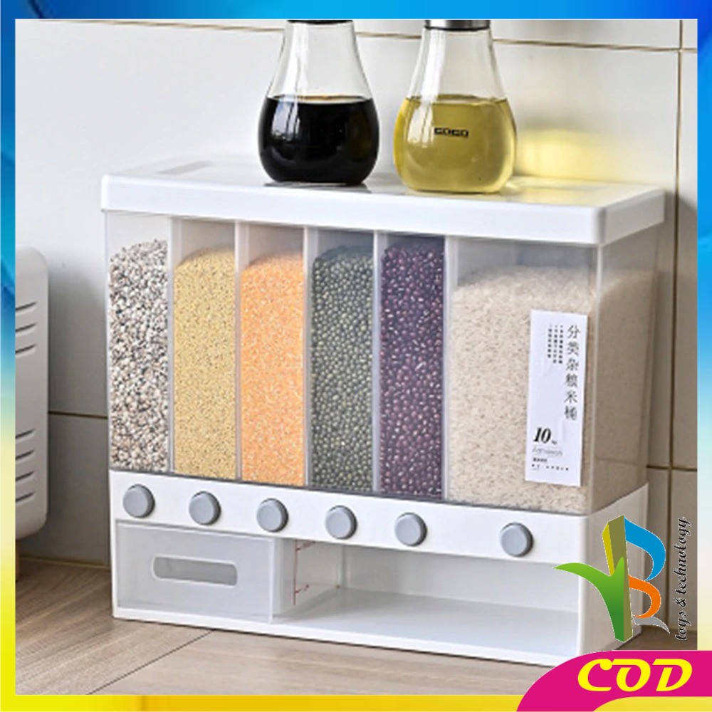 RB-C194 Dispenser Makanan Kering Tempat Penyimpanan Beras Sereal Biji Bijian Rice Box Food Dispenser