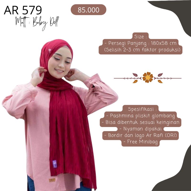 HIJAB ARRAFI - PASMINA PLISKET GELOMBANG -AR 579 - ARRAFI WEDUNGDEMAK