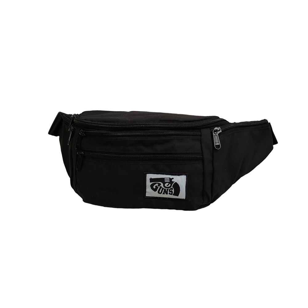 TAS SELEMPANG PRIA TAS BAHU WAISTBAG COWOK KEREN WARNA HITAM DISTRO TERBARU