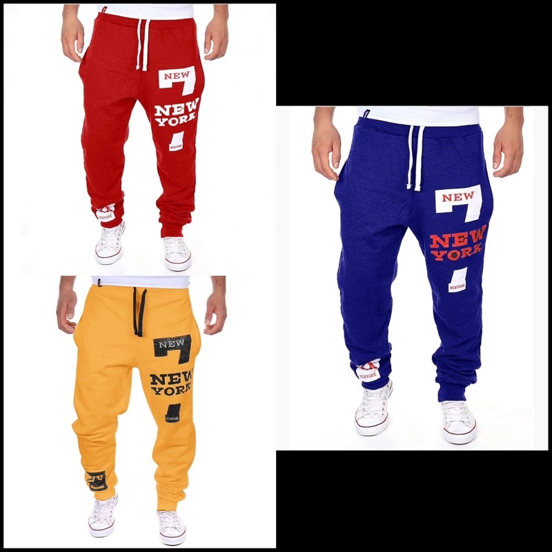 CELANA JOGER JOGGER PANTS PANJANG NEW YORK COWOK PRIA TRAINING GYM FASHION