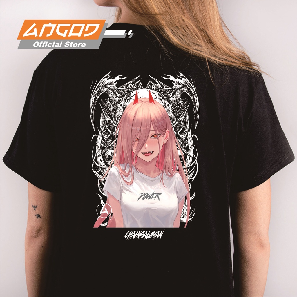 KAOS CHAINAW MAN POWER ANIME CHAINSAWMAN BAJU KATUN SABLON PREMIUM