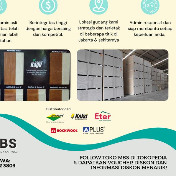 Papan Gipsum ANTI PANAS HEATSTOP 9 mm - Gypsum Jayaboard