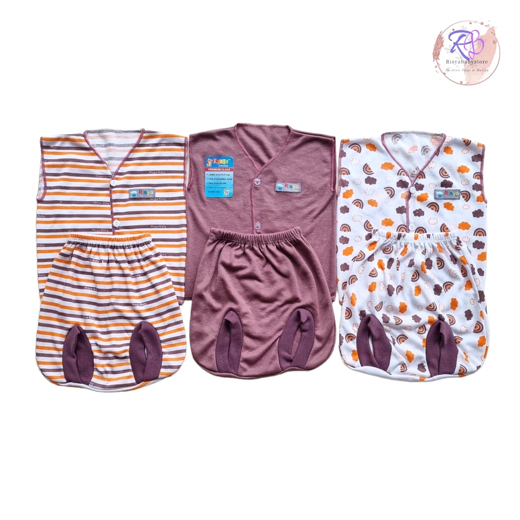 6 pcs / 3stel baju bayi lengan kutung variasi lengkap SNI / 3 pcs baju lekbong /3 stel baju celana panjang bayi newborn