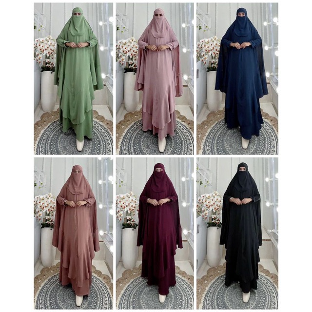 GLOMSI SYARI BY AJE ZAS COLLECTION GAMIS CADAR GAMIS POLOSAN CADAR