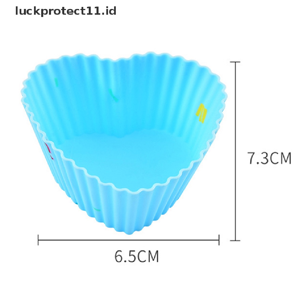 1 / 5 Pcs Cetakan Cupcake Muffin Bentuk Hati Bahan Silikon Untuk Alat Baking