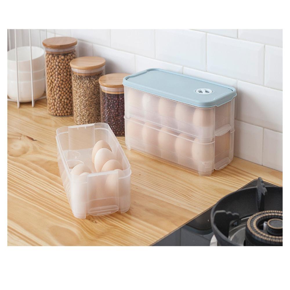 R-FLOWER Sealing Storage Box Portable Stackable Cartons Kulkas Fresh Storage Organizer Eggs Tray Keranjang Telur