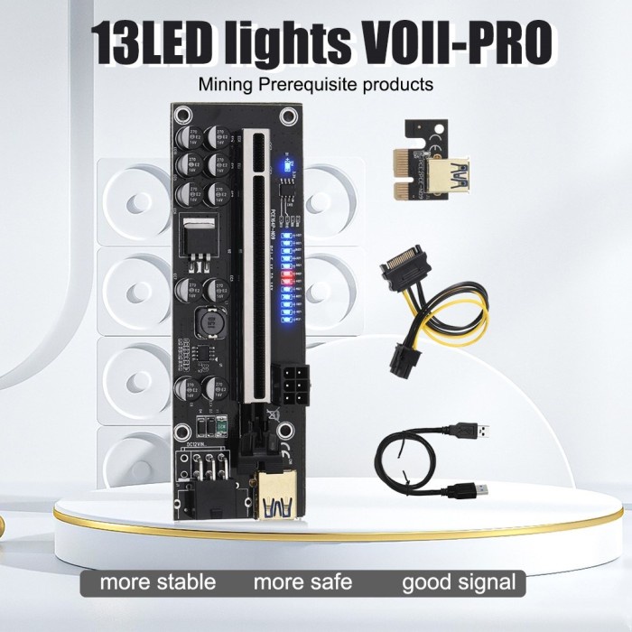 Riser Pcie Vga 011s Usb 3.0 Gpu 10 Mining Capasitor